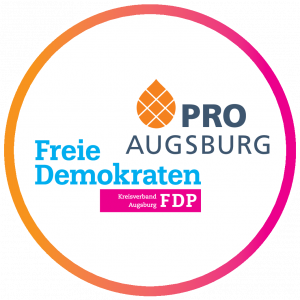 Logo FDP+ProAugsburg Kreis CMYK